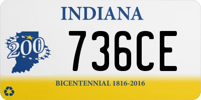 IN license plate 736CE