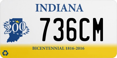 IN license plate 736CM