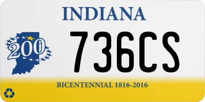 IN license plate 736CS