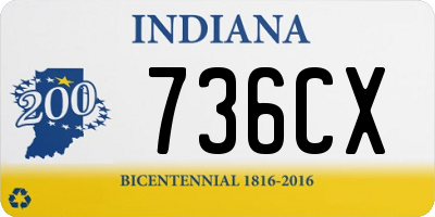 IN license plate 736CX