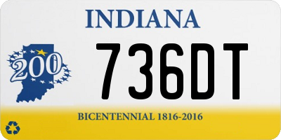 IN license plate 736DT