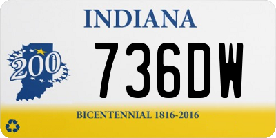 IN license plate 736DW