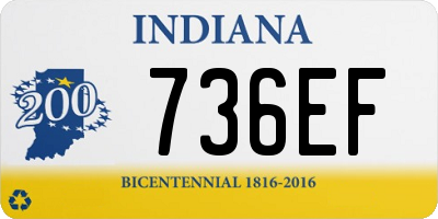 IN license plate 736EF