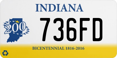 IN license plate 736FD