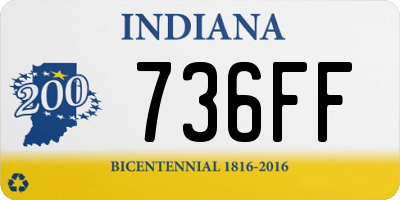 IN license plate 736FF