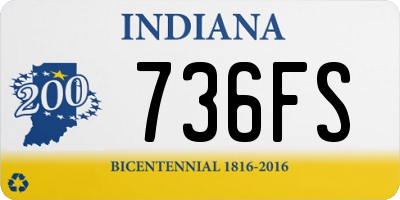 IN license plate 736FS