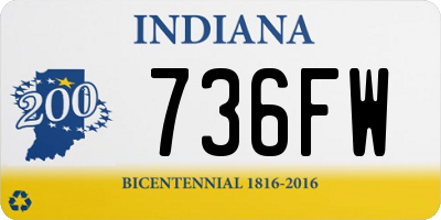 IN license plate 736FW