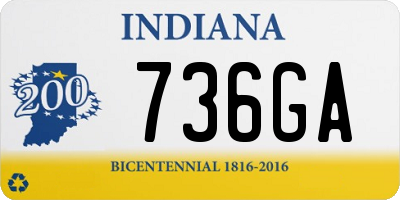 IN license plate 736GA