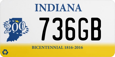 IN license plate 736GB