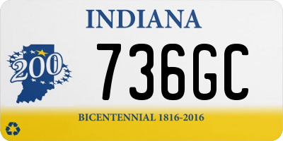 IN license plate 736GC