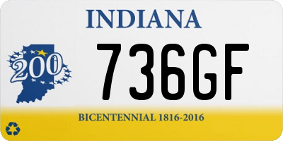 IN license plate 736GF