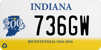 IN license plate 736GW