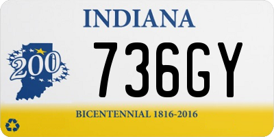 IN license plate 736GY