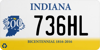 IN license plate 736HL