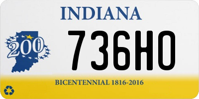 IN license plate 736HO