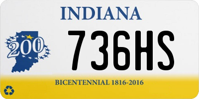 IN license plate 736HS