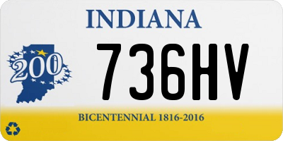 IN license plate 736HV