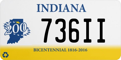 IN license plate 736II