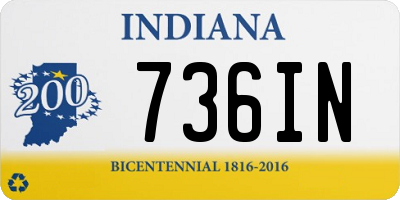 IN license plate 736IN