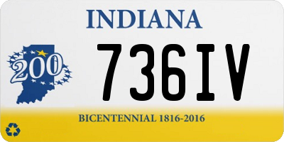 IN license plate 736IV