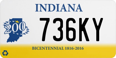 IN license plate 736KY