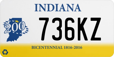 IN license plate 736KZ