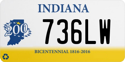 IN license plate 736LW