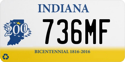 IN license plate 736MF