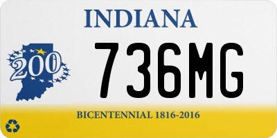 IN license plate 736MG