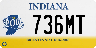 IN license plate 736MT