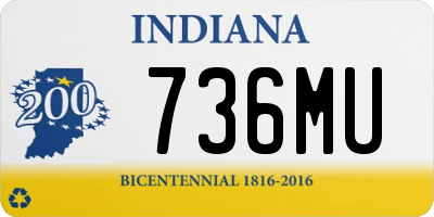 IN license plate 736MU