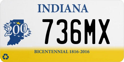 IN license plate 736MX