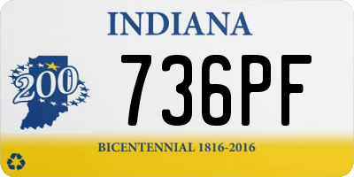 IN license plate 736PF