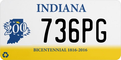 IN license plate 736PG