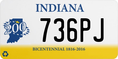 IN license plate 736PJ