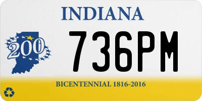 IN license plate 736PM