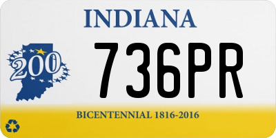 IN license plate 736PR