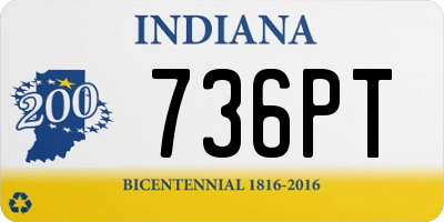 IN license plate 736PT