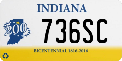IN license plate 736SC