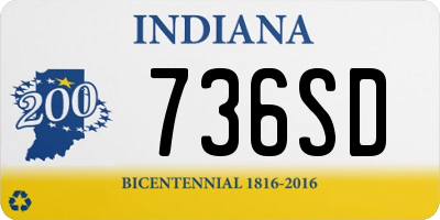 IN license plate 736SD