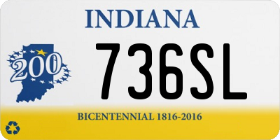 IN license plate 736SL