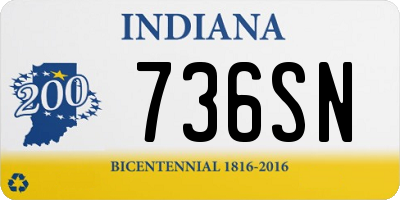 IN license plate 736SN