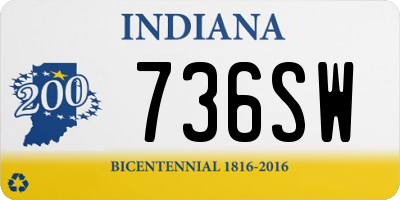 IN license plate 736SW