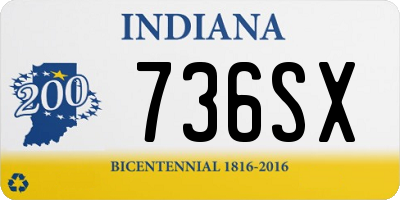 IN license plate 736SX