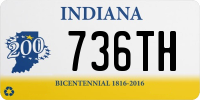 IN license plate 736TH
