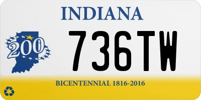 IN license plate 736TW