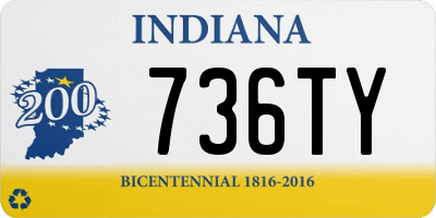 IN license plate 736TY