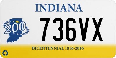 IN license plate 736VX