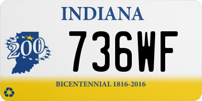 IN license plate 736WF