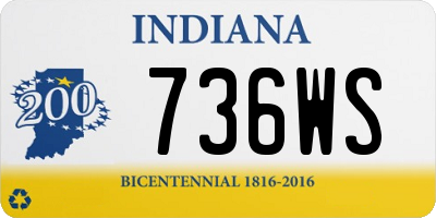 IN license plate 736WS